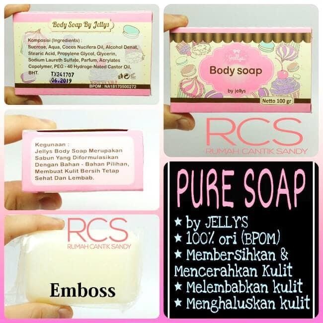 Pure Body Soap by Jellys BPOM Sabun Pemutih - 100 gram - 1pcIDR35999. Rp 37.000